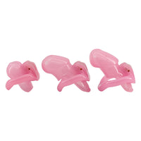 Spice up your Dom-Sub play with the Pink cage Holy Trainer V3. This pink resin cage offers a snug fit with multiple sizes. Combine it with an inflatable harness or your favorite thong. Ideal for pegging fantasies or the jock exploring chastity.