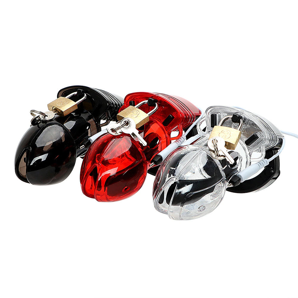 Close confinement amplifies stimulation; electric pulses replace the handjob, intensifying frustration. Begging becomes a powerful dynamic as keyholders control the journey of pleasure.