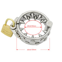 Experience intense confinement with this cage steel device featuring Chastity spikes. Ensure you're locked securely for the night or a longer sentence, pushing boundaries towards perma lockup.