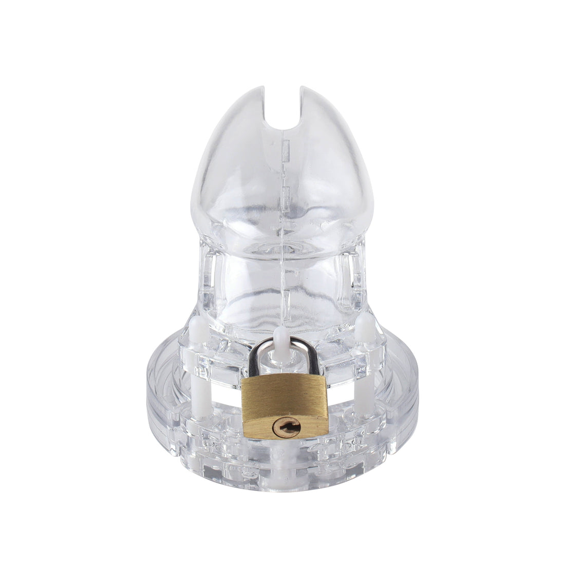 Feel the unbreakable security of this lightweight transparent plastic cage, solving problems of discomfort. With customizable cock chastity ring sizes, it's a medical-grade tool preventing harmful irritations, ensuring you're secure without thoughts of removal. Perfect for teasing with a flat cock cage design.