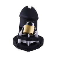 Decide to take control with our Silicone Black Chastity Cage. This device works seamlessly, turning you into a willing prisoner of pleasure. Finding the perfect fit is possible with adjustable rings.