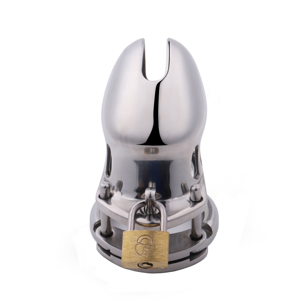 Discover our sleek mini cage a stainless steel device that adds a sneaky twist to your normal routine. Adjustable for the perfect fit, it's easy to clean in the shower. Share a weirdly exciting experience with your buddy!