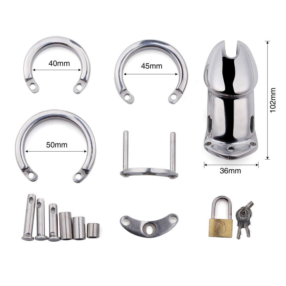 Experience ultimate control with our stainless male chastity device the steel LockTheCock kit that combines comfort and security. Among the safest models, it offers options to suit your budget, making chastity possible.
