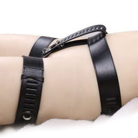 Embrace full surrender with our inescapable vegan leather belt. Its secure locks and bindings ensure there's no chance to pull free, leaving no room for questions only thoughts of exquisite restraint.