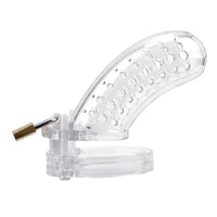 Take control with our Clear Chastity Belt. This belt keeps him secure as you tease with a vibe, watching him kneel before you, his clit throbbing with anticipation. Witness him squirt with desire, turning every moment into an experience worth eating up.