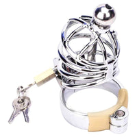 Experience the dual effects of masculine strength and feminine surrender with this metal dick cage. Its sounding penis feature balances your alpha control with a vulnerable side.