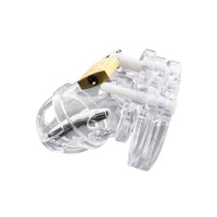 Discover pleasure and control with this silicone cage, designed for the big submissive wimp seeking feminization. The sounding male plug intensifies sensations for a thrilling experience.