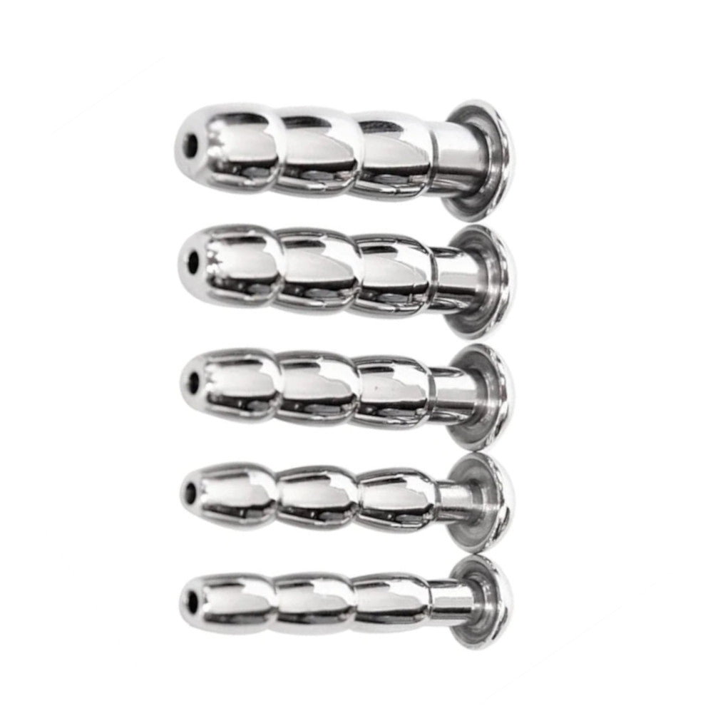 Explore xtreme sensations with our short stainless steel penis plug, perfect for urethra male chastity. Its hollow, ribbed design ensures intense pleasure, fluid flow, and easy removal.
