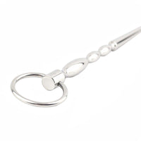 Savor intense sensations with this smooth steel chastity cage for urethral male play. The beaded rod reaches 5.1 inches, crafted with surgical tubes. Loop handle and bar design offer safe, easy use.