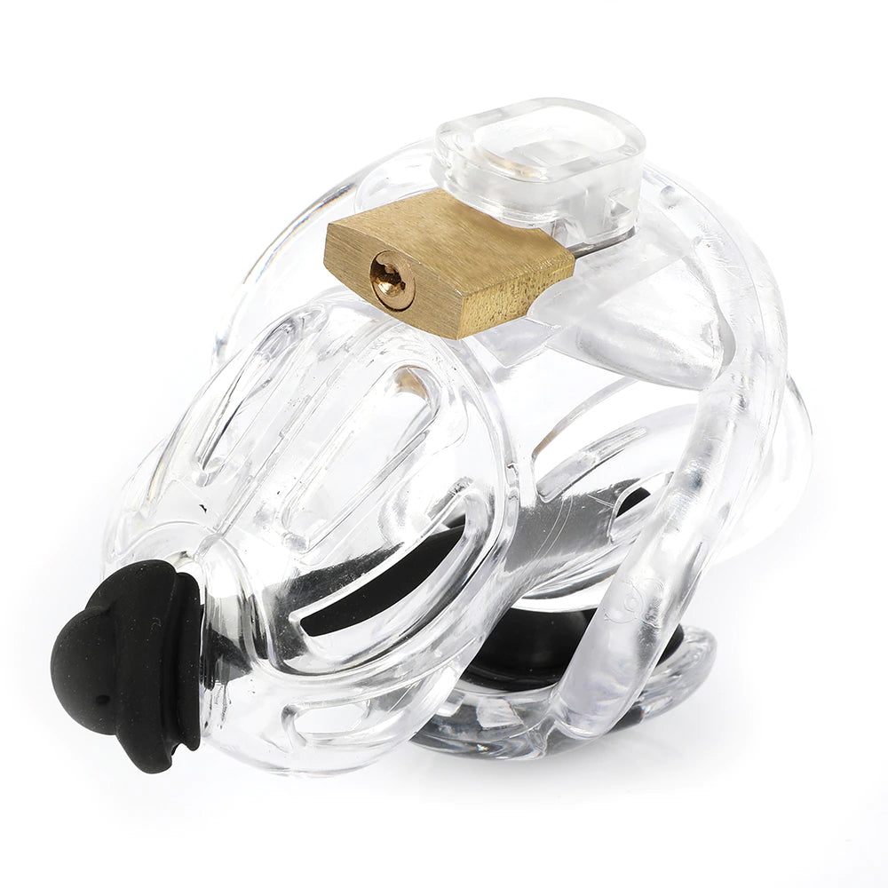 Experience ultimate control with our silicone male dick cage electro an internal electro-stim device secured with a padlock. Invert your routine and keep pleasure in line. Designed for comfort, even for the turtle type, this silicone male cage reinvents restraint.