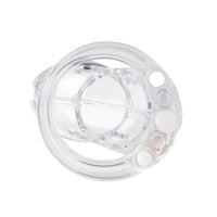 Experience the progression of your own feminization journey with the Plight In Plain Sight chastity device. Designed for femdom enthusiasts, this clear plastic cage offers adjustable sizing to ensure complete control and perfect punishment. Embrace your desires and take ownership of your submission with this essential tool.