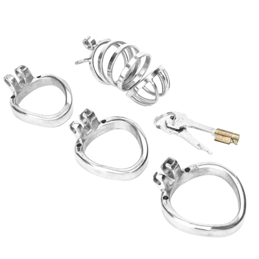 Experience ultimate control with our steel penis cage. Designed for growers, it prevents unwanted expansion, making it possible to manage wood effectively. The open-tip design ensures you can pee with ease. Embrace chastity confidently.