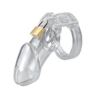 Experience a new level of submission with our transparent plastic chastity cage designed for males under the guidance of their mistress. This device reinforces her supremacy, solidifying the bond between mistress and slave, and ensuring obedience among all devoted slaves.