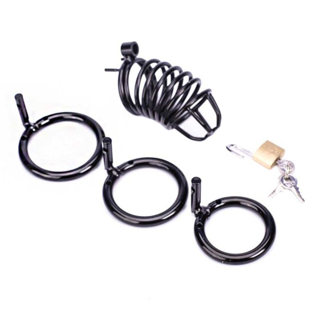 Dive into the thrilling world of Chastity with our black-plated metal design, offering comfort, style, and secure control in BDSM play. Share benefits and tackle challenges with your keyholder using customizable cock rings for a perfect sub fit.
