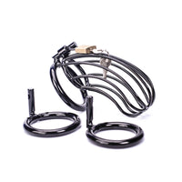 Experience ultimate control with the Eyes On Her Prize Black Cock cage a stainless steel device featuring programmable vibrating modes and electrosex stimulation. With its rechargeable design and vibration settings, elevate your intimate adventures and explore new realms of pleasure.