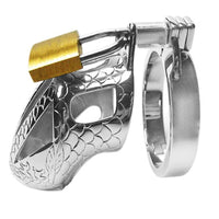 Unveil the allure of Chastity with this metal device boasting an intricate dragon-scale design. Available in various size options, consult the size chart for perfect measurements. This xtreme tool enhances intimate dynamics, providing ultimate security while catering to specific preferences with its number of ring sizes. Ideal for fantasy enthusiasts seeking a unique aesthetic.