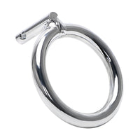 Experience unmatched comfort in your flat chastity cage; our stainless steel rings outshine plastic. The solid base, compatible with lube, won't trigger detectors, providing secure wear.