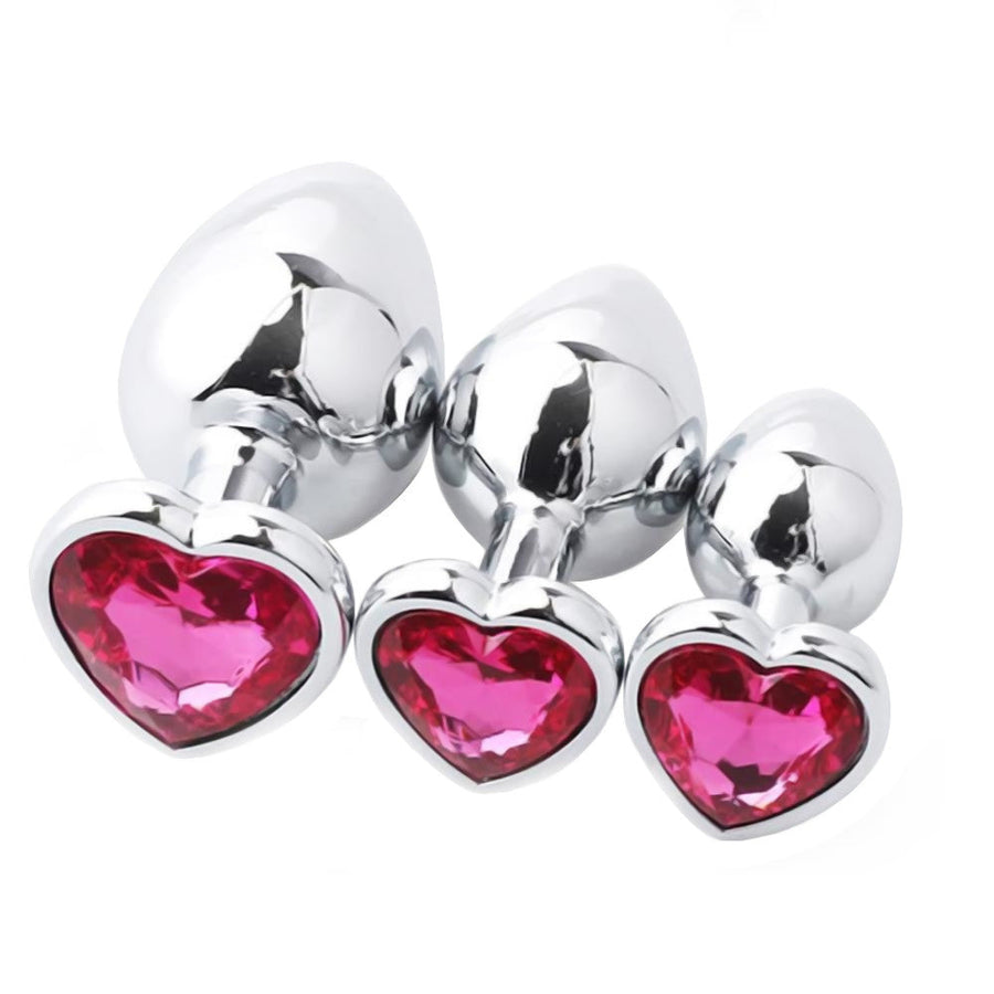 Seductive Heart Jeweled Stainless Steel Princess Plug