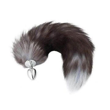 18" Black Werewolf's Tail Stainless Steel Plug