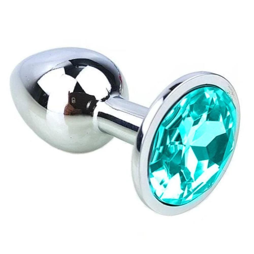 2.8" Stainless Steel Jeweled Butt Plug